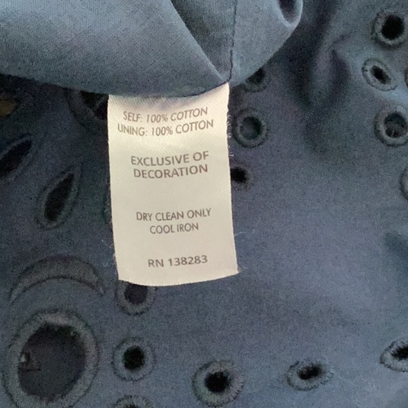 NWT FIGUE Women’s Navy Hortence Long Floral Eyelet Skirt Size 8 - Picture 7 of 9